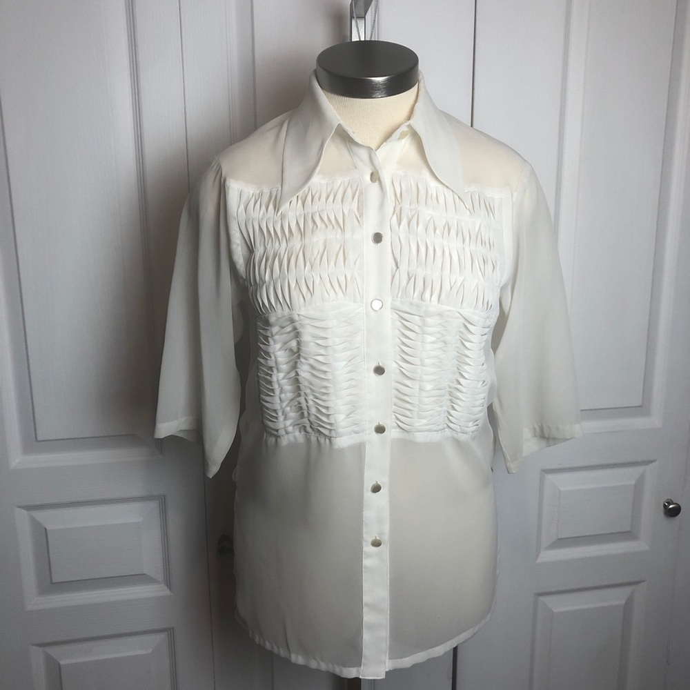 Chiffon Bibbed Blouse
